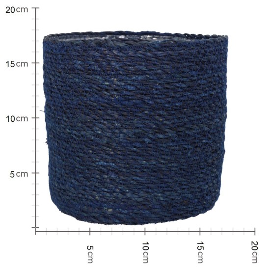 Καλάθι Μπλε Seagrass 20x20x18cm Σετ 3Τμχ Καλάθι Μπλε Seagrass 20x20x18cm Σετ 3Τμχ