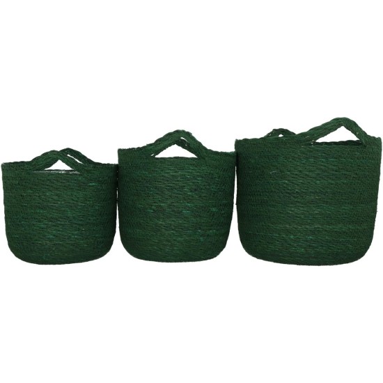 Καλάθι Πράσινο Seagrass 25x25x24cm Σετ 3Τμχ Καλάθι Πράσινο Seagrass 25x25x24cm Σετ 3Τμχ