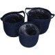 Καλάθι Μπλε Seagrass 25x25x24cm Σετ 3Τμχ Καλάθι Μπλε Seagrass 25x25x24cm Σετ 3Τμχ