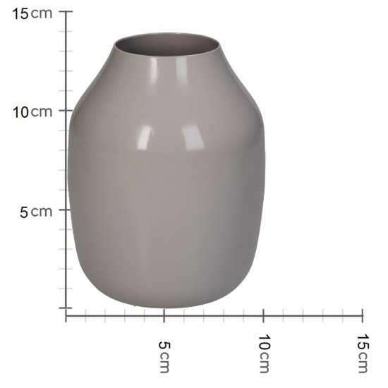 Βάζο Μπεζ Μέταλλο 11x11x14cm Βάζο Μπεζ Μέταλλο 11x11x14cm