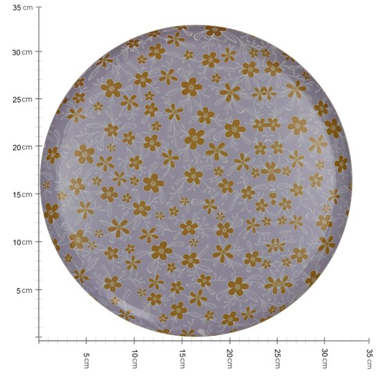 Δίσκος Λουλούδια Πολύχρωμο Μέταλλο 33x33x1.8cm Δίσκος Λουλούδια Πολύχρωμο Μέταλλο 33x33x1.8cm