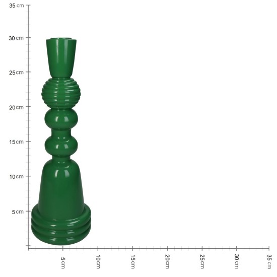 Κηροπήγιο Πράσινο Polyresin 10x10x30cm Κηροπήγιο Πράσινο Polyresin 10x10x30cm