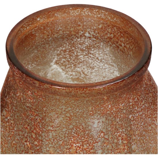 Βάζο Ώχρα Ανακυκλωμένο Γυαλί 17x17x19cm Βάζο Ώχρα Ανακυκλωμένο Γυαλί 17x17x19cm