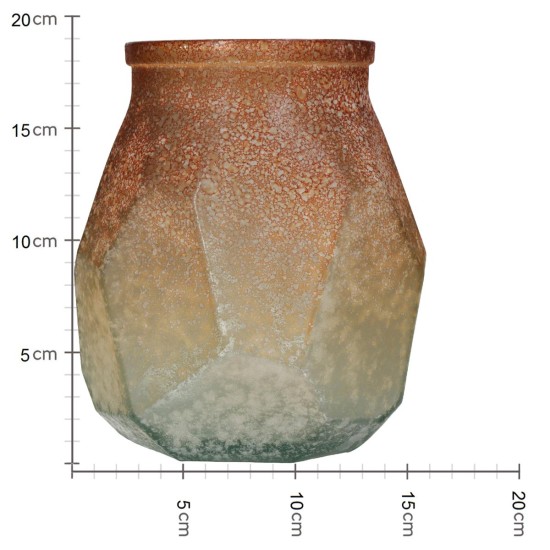 Βάζο Ώχρα Ανακυκλωμένο Γυαλί 17x17x19cm Βάζο Ώχρα Ανακυκλωμένο Γυαλί 17x17x19cm