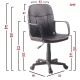 Καρέκλα Γραφείου ABA Μαύρο PVC 53x49x85-97cm Καρέκλα Γραφείου ABA Μαύρο PVC 53x49x85-97cm