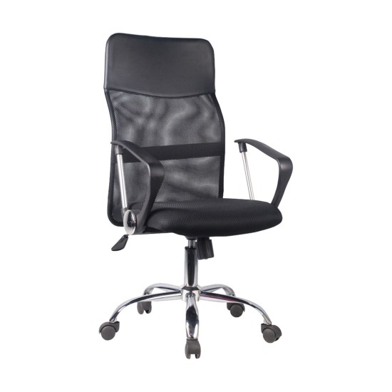 Καρέκλα Γραφείου ArteLibre AΓNΩ Μαύρο PVC 58x60x105-115cm - ART-14230015