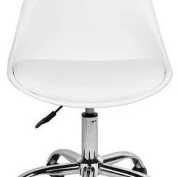 Καρέκλα Γραφείου  ΚΥΒΕΛΗ Λευκό PU 48x55x82-92cm