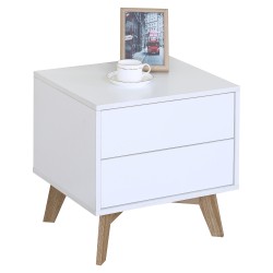 Κομοδίνο  ELIRA Λευκό/Φυσικό Μοριοσανίδα 48x39.8x46.5cm