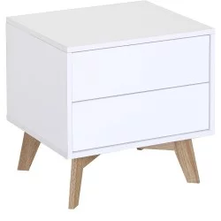 Κομοδίνο  ELIRA Λευκό/Φυσικό Μοριοσανίδα 48x39.8x46.5cm