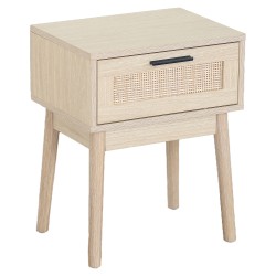 Κομοδίνο  SANIRA Δρυς Μοριοσανίδα/Ρατάν/Ξύλο 40x30x50cm