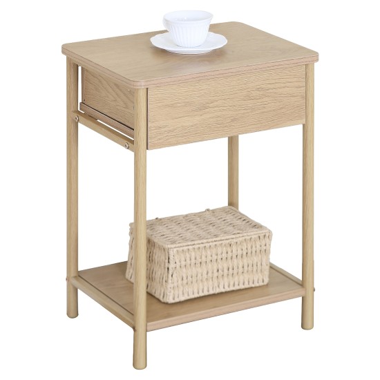 Κομοδίνο  VITORA Άγρια Δρυς MDF/Μελαμίνη/Μέταλλο 40x30x60cm