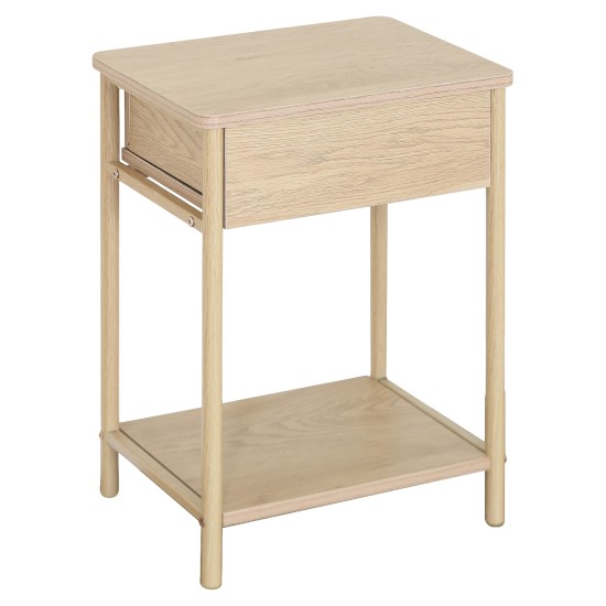 Κομοδίνο  VITORA Άγρια Δρυς MDF/Μελαμίνη/Μέταλλο 40x30x60cm