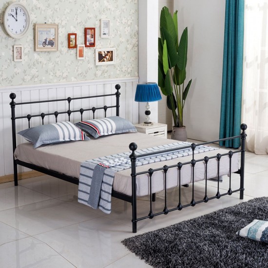Κρεβάτι ArteLibre IRENE Μεταλλικό Sandy Black 212.5x161x68cm (Στρώμα 150x200cm) - ART-14250008