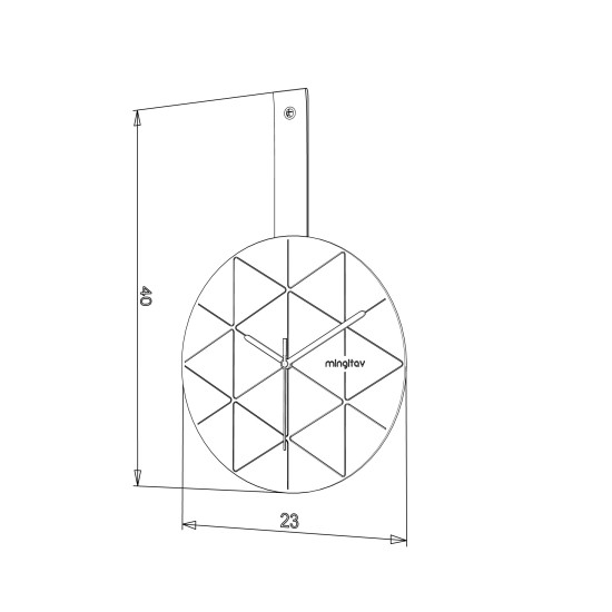 Ρολόι Τοίχου ArteLibre MINUET Λευκό/Μαύρο Ξύλο/Ύφασμα 23x23x2cm - ART-14570342