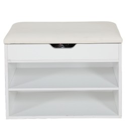 Παπουτσοθήκη  DARINO Λευκό Μοριοσανίδα/Ξύλο 60x30x44cm