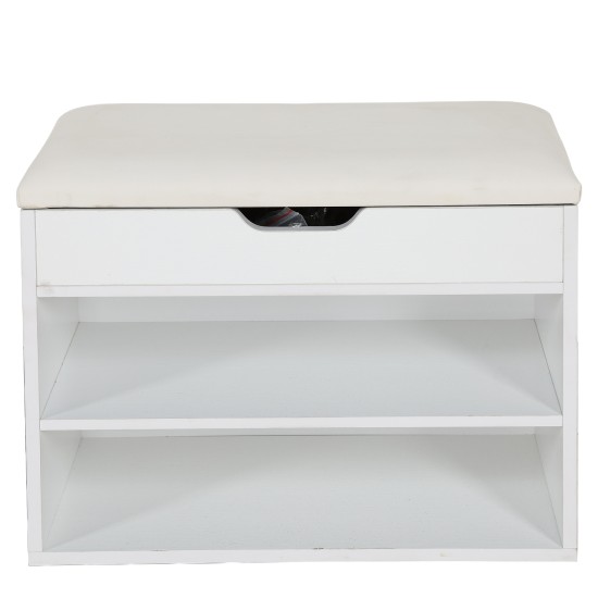 Παπουτσοθήκη  DARINO Λευκό Μοριοσανίδα/Ξύλο 60x30x44cm