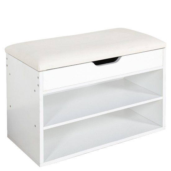 Παπουτσοθήκη  DARINO Λευκό Μοριοσανίδα/Ξύλο 60x30x44cm