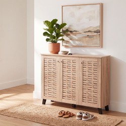 Παπουτσοθήκη  RETANO Δρυς Μοριοσανίδα/Ξύλο 115x34x89cm