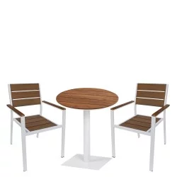 Σετ Τραπεζαρία Κήπου  TENERIFE Καρυδί/Ανθρακί/Φυσικό/Μαύρο Polywood/Αλουμίνιο/Rattan Με 2 Πολυθρόνες 14990763