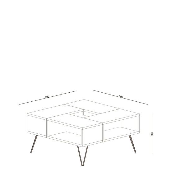 Τραπεζάκι Σαλονιού DONOUSA Δρυς/Μαύρο 80x80x38.6cm Τραπεζάκι Σαλονιού DONOUSA Δρυς/Μαύρο 80x80x38.6cm