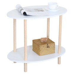 Βοηθητικό Τραπεζάκι  MINORA Δρυς/Λευκό MDF/Ξύλο 60x40x52.5cm