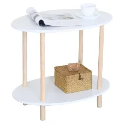 Βοηθητικό Τραπεζάκι  MINORA Δρυς/Λευκό MDF/Ξύλο 60x40x52.5cm
