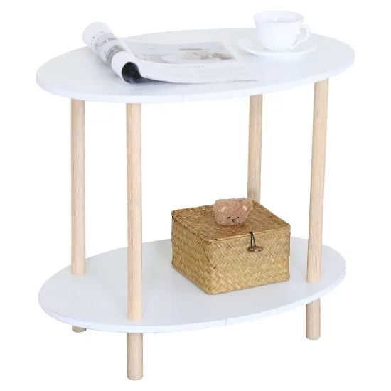 Βοηθητικό Τραπεζάκι  MINORA Δρυς/Λευκό MDF/Ξύλο 60x40x52.5cm