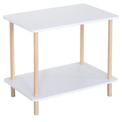 Βοηθητικό Τραπεζάκι  RENITA Δρυς/Λευκό MDF/Ξύλο 60x40x52.5cm