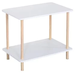 Βοηθητικό Τραπεζάκι  RENITA Δρυς/Λευκό MDF/Ξύλο 60x40x52.5cm