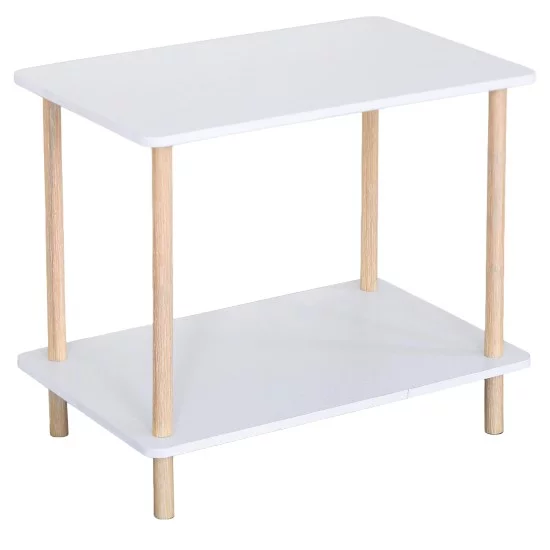 Βοηθητικό Τραπεζάκι  RENITA Δρυς/Λευκό MDF/Ξύλο 60x40x52.5cm