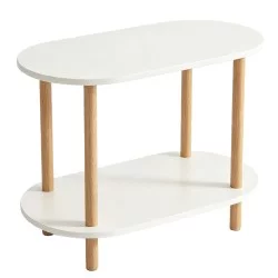 Βοηθητικό Τραπεζάκι  TIRENA Δρυς/Λευκό MDF/Ξύλο 60x30x52.5cm