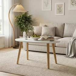 Βοηθητικό Τραπεζάκι  VELIRA Δρυς/Λευκό MDF/Ξύλο 60x40x41.5cm