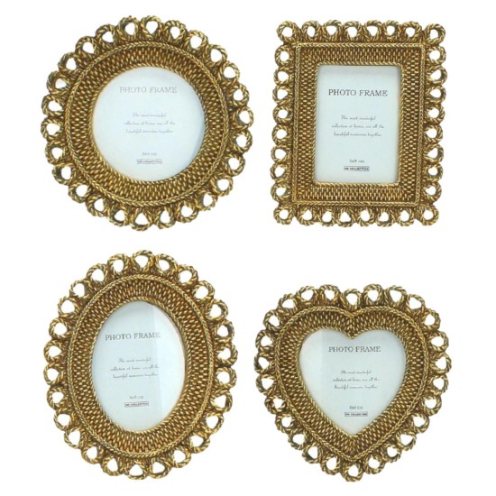 Κορνίζα Χρυσό Polyresin 6x9cm Σε 4 Σχέδια Κορνίζα Χρυσό Polyresin 6x9cm Σε 4 Σχέδια
