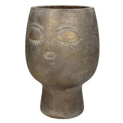 Κασπώ  Πρόσωπο Χρυσό Τσιμέντο 17.5x17.5x25cm Κασπώ  Πρόσωπο Χρυσό Τσιμέντο 17.5x17.5x25cm