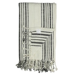 Ριχτάρι  Ριγέ Μαύρο Βαμβακερό 130x170cm