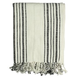 Ριχτάρι  Ριγέ Μαύρο Βαμβακερό 130x170cm