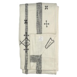 Ριχτάρι  Ριγέ Μαύρο Βαμβακερό 130x170cm