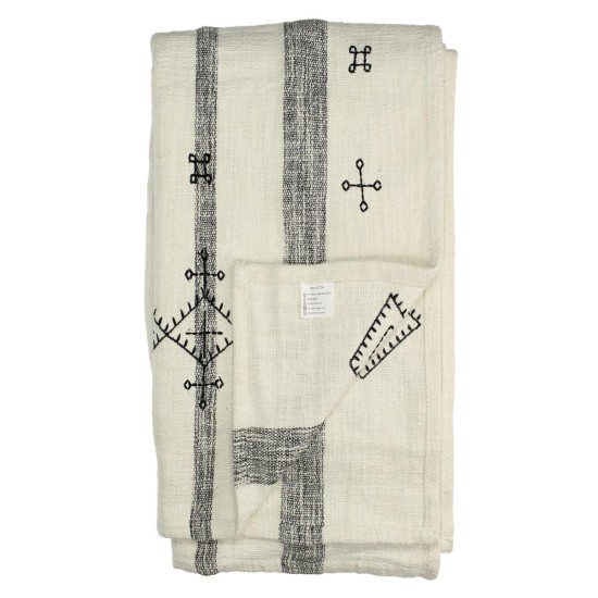 Ριχτάρι  Ριγέ Μαύρο Βαμβακερό 130x170cm