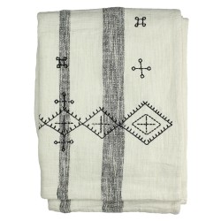 Ριχτάρι  Ριγέ Μαύρο Βαμβακερό 130x170cm