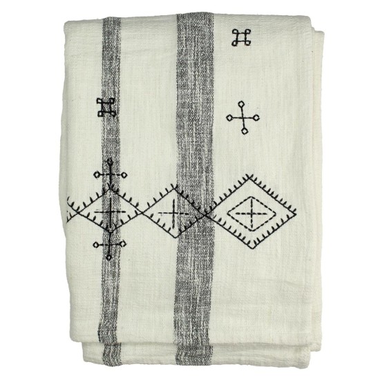 Ριχτάρι  Ριγέ Μαύρο Βαμβακερό 130x170cm