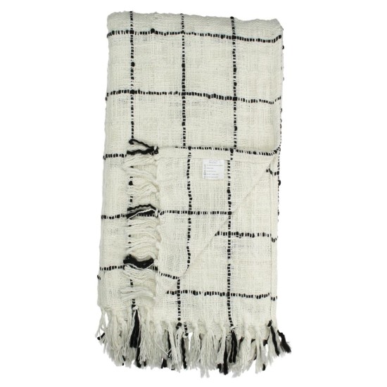 Ριχτάρι  Καρώ Βαμβακερό Μαύρο 130x170cm