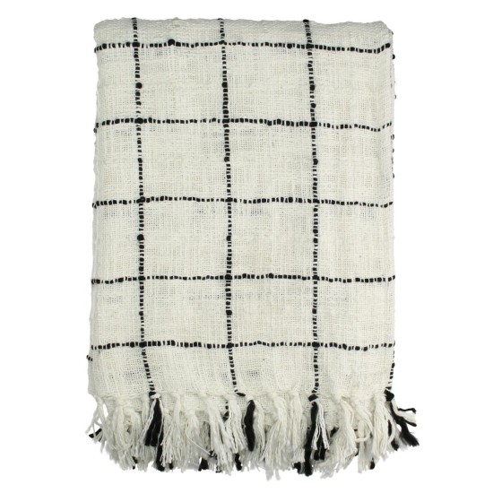 Ριχτάρι  Καρώ Βαμβακερό Μαύρο 130x170cm