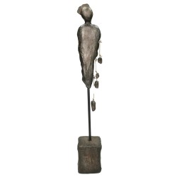 Διακοσμητικό  Φιγούρα Μαύρο Polyresin 7.5x7.5x46.5cm Διακοσμητικό  Φιγούρα Μαύρο Polyresin 7.5x7.5x46.5cm