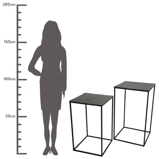 Τραπεζάκι Μαύρο Αλουμίνιο 45x45x70cm Σετ 2Τμχ Τραπεζάκι Μαύρο Αλουμίνιο 45x45x70cm Σετ 2Τμχ