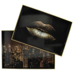 Δίσκος Σερβιρίσματος  Μαύρο MDF 50x35x4cm Σετ 2Τμχ