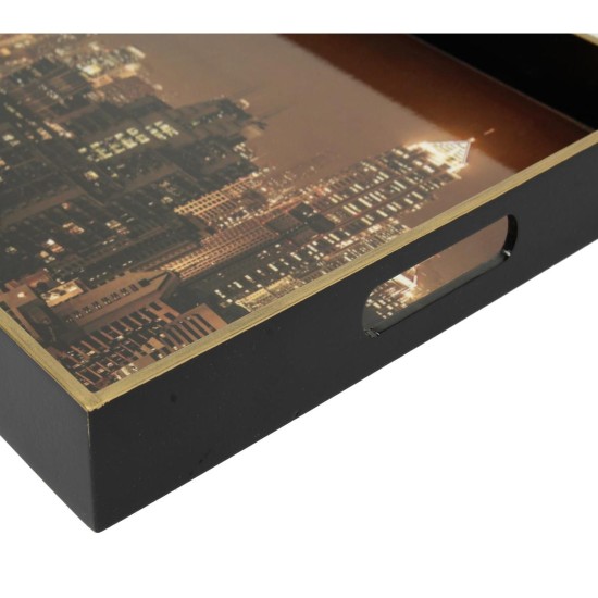Δίσκος Σερβιρίσματος  Μαύρο MDF 50x35x4cm Σετ 2Τμχ