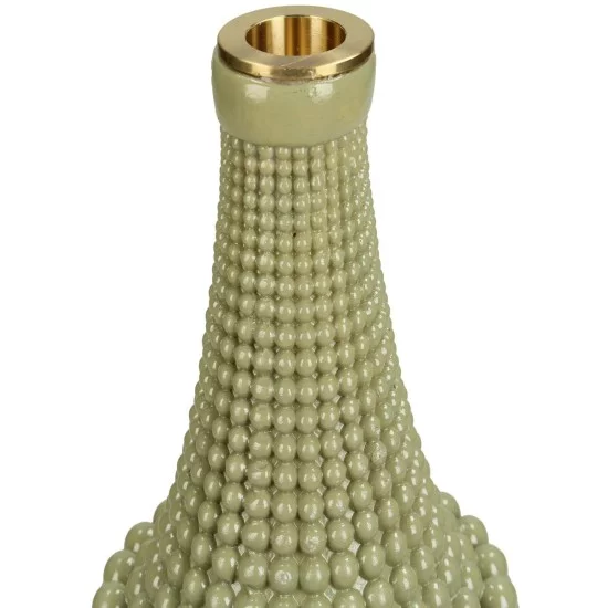 Κηροπήγιο  Χάντρες Πράσινο Polyresin 10x10x23.3cm
