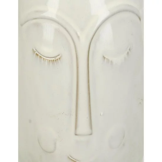 Βάζο  Πρόσωπο Λευκό Κεραμικό 19x12.7x18.6cm