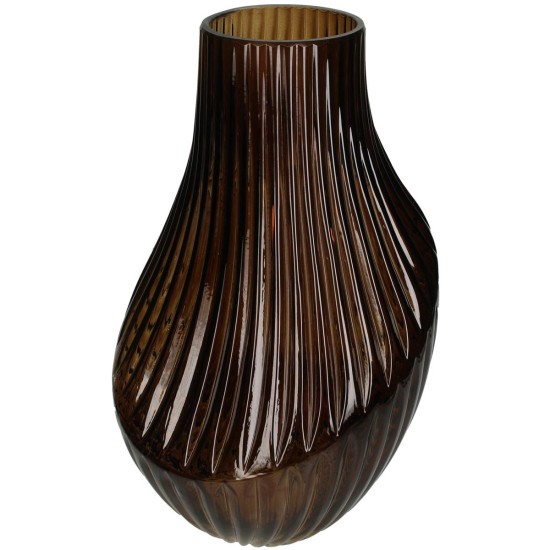 Βάζο Καφέ Γυαλί 21x21x34.5cm Βάζο Καφέ Γυαλί 21x21x34.5cm