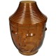 Βάζο Πρόσωπο Καφέ Γυαλί 18x18x25cm Βάζο Πρόσωπο Καφέ Γυαλί 18x18x25cm